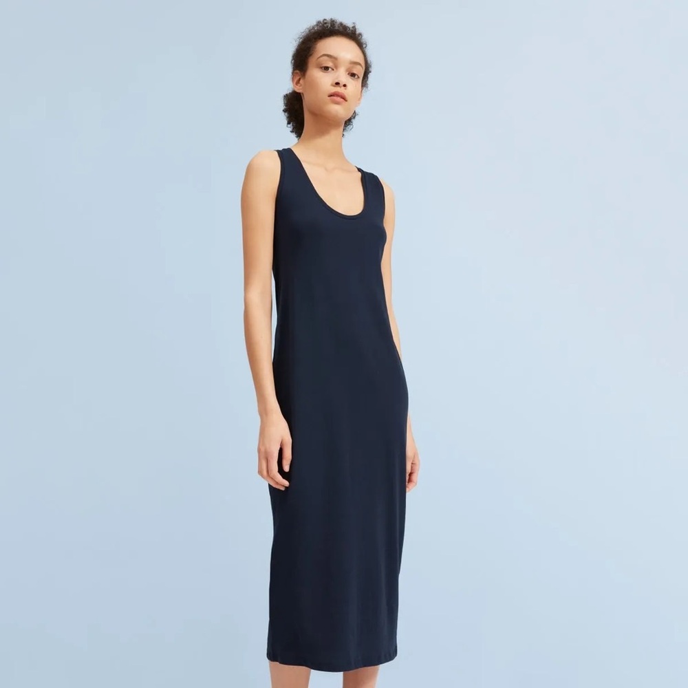 NWT Everlane cotton tank‎ midi maxi dress scoop neck small black